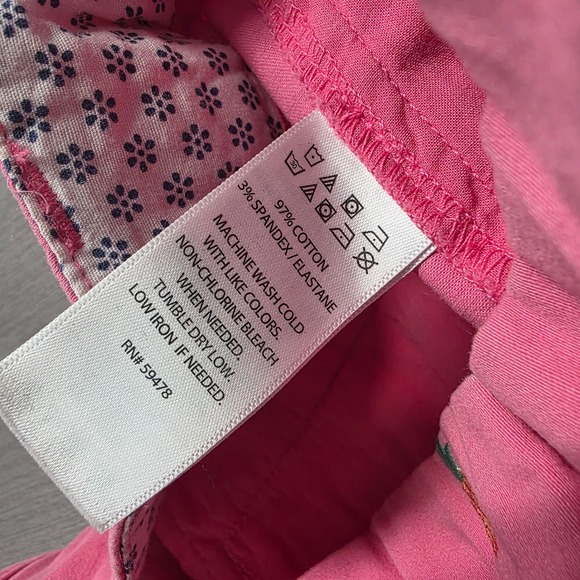 British Khaki Pink Pineapple Embroidered Chino Shorts Womens 8 Preppy Summer - Picture 6 of 6